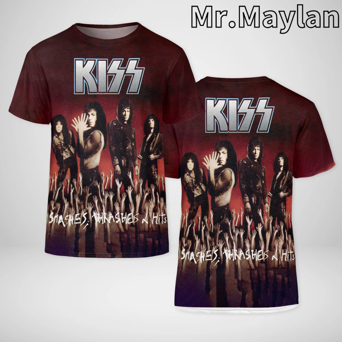 Gene Simmons Men T shirt 3D Print Kiss Band Rock Tshirt Men Women Ropa Casual Streetwear Hiphop O-neck Tee Shirt Men Clothes-189 image 2