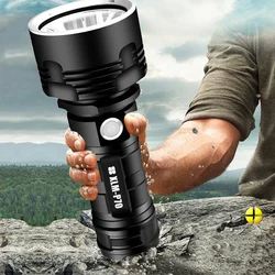 LED Flashlight YB007 XHP70 Super Powerful XM-L2 Tactical Torch USB Rechargeable Linterna Waterproof Lamp Ultra Bright Lantern