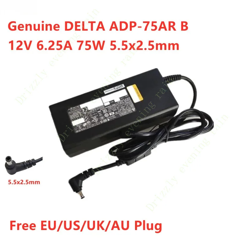 Genuine for DELTA ADP-75AR B 12V 6.25A 75W 5.5x2.5mm 740-066487 AC Adapter  Juniper Firewall Router Laptop Power Supply Charger