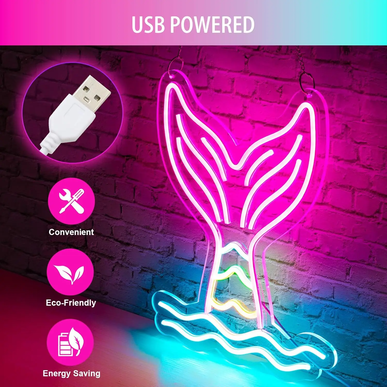 15.7x12.6in حورية البحر ذيل النيون جدار ديكور مشرق مصباح ليد مصباح فتاة السرير غرفة نوم عيد ميلاد زينة عيد الميلاد هدية عاشق البحر