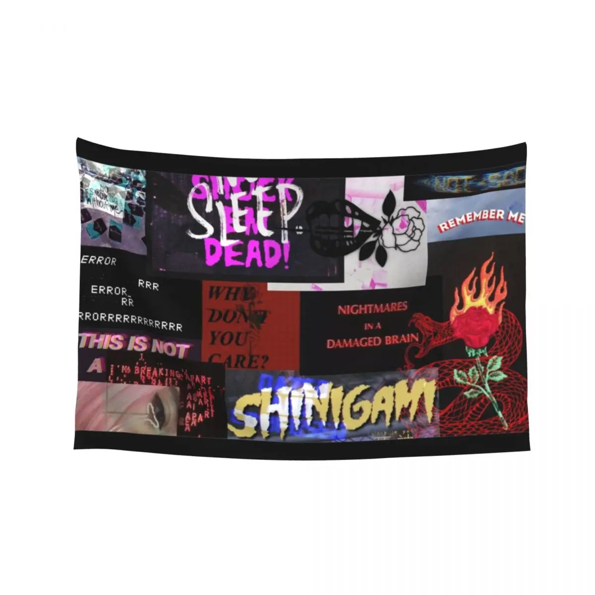 

Grunge Sad Patchwork 1 Tapestry Kawaii Room Decor Room Decor For Girls Carpet On The Wall Tapestry