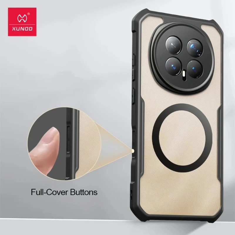 

For Honor Magic 8 Pro Magnetic чехол XUNDD Airbags Shockproof Transparent PC + TPU Protective Back Cover with borders