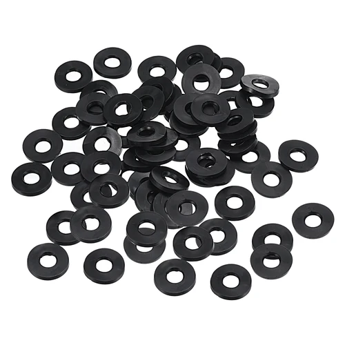 Imagen 2 del producto 80/100 Uds. Anillo de junta espaciadora de sellado de arandela plana de goma de plástico negro para perno M3 M4 M5 M6 M7 M8 M10 M12 M14 M16 M20 M24 M30 M31