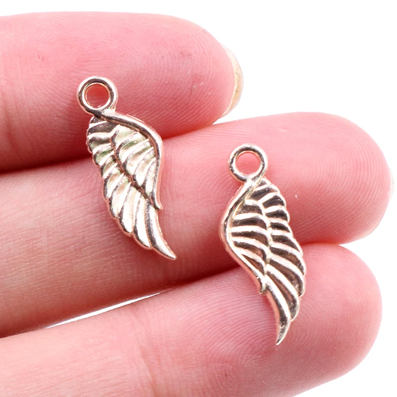 20pcs Charms Angel Wings 21x8mm Tibetan Silver Plated 5 Colors Pendants Antique Jewelry Making DIY Handmade Craft