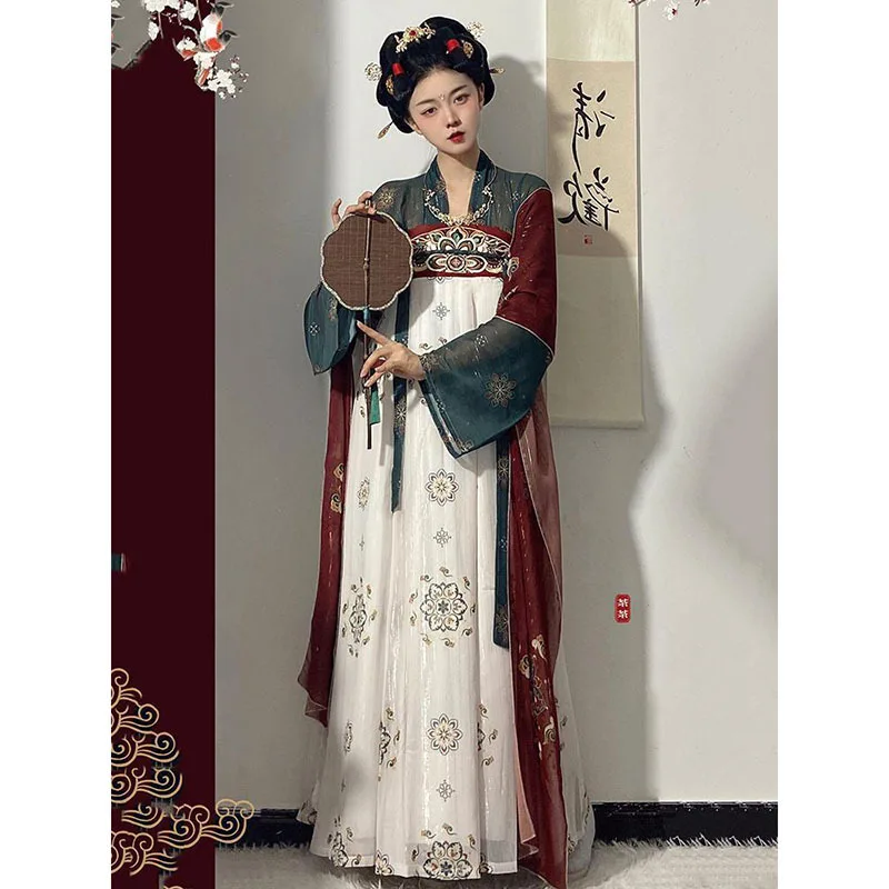 

Elegant Embroidery Hanfu Dance Costume Female Princess Traditional Ancient Hanfu Dress Oriental Han Dyansty Cosplay Dress