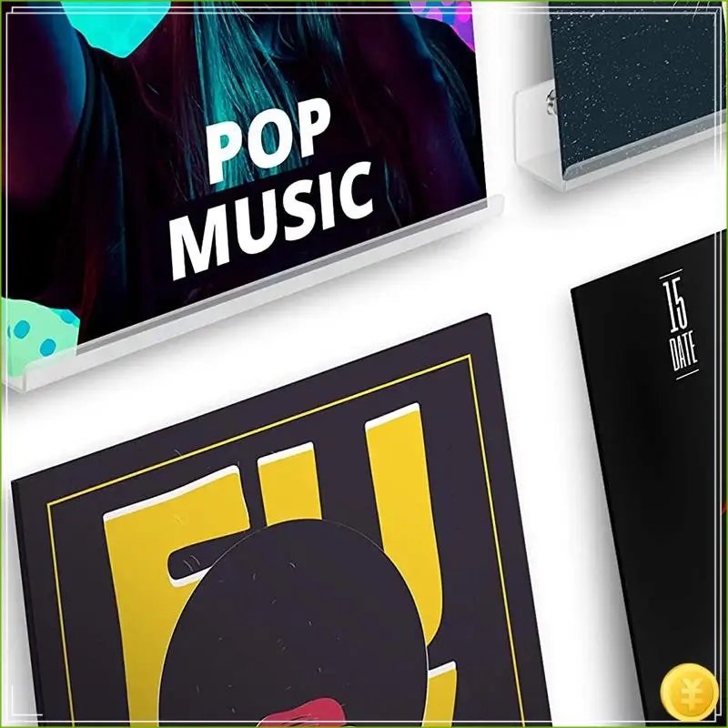 6Pcs Vinyl Record Wall Mount Shelf Set Of Album Holders For Hanging On Walls - Shelves Albums Or Children's Books