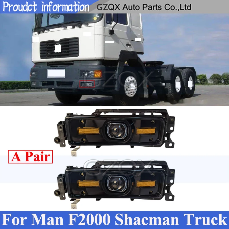 

CAPQX A Pair LED Front Bumper Fog Light Fog Lamp For Man F2000 Shacman Truck Front Foglamp Foglight Daytime Running Light