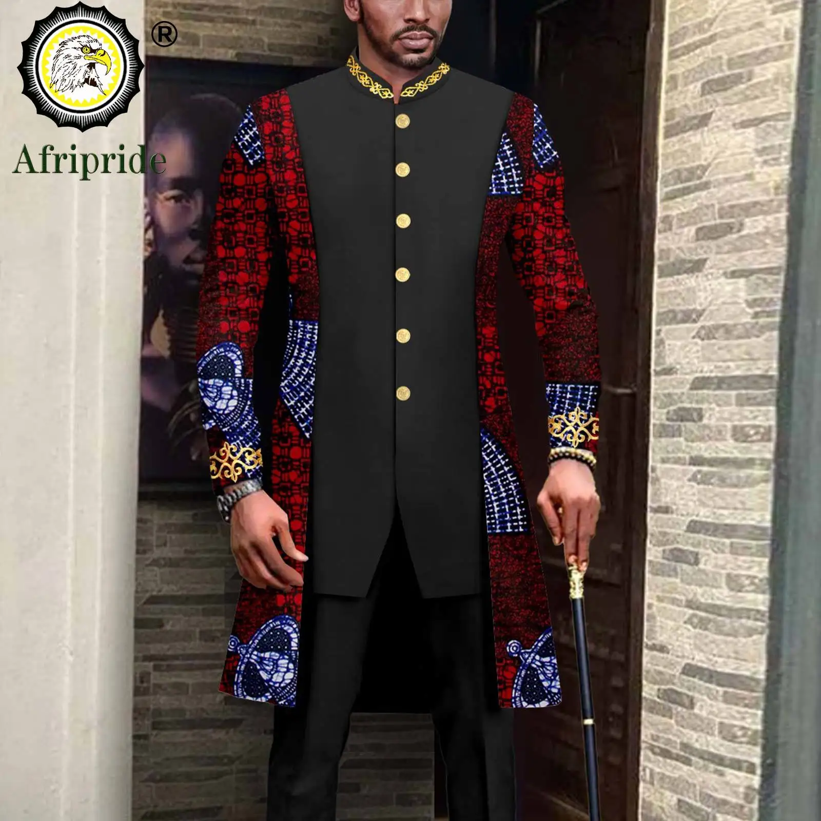 Men`s Bussiness Suit Slim Fit Embroidery Blazer and Trousers 2 Piece Set Print Outfits Bazin Riche African Clothes A2316053