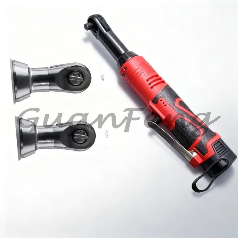 90 Degree Angle Cordless Brushless Ratchet Wrench, High Torque Fast Lithium Battery Impact Wrench with Charging Rack