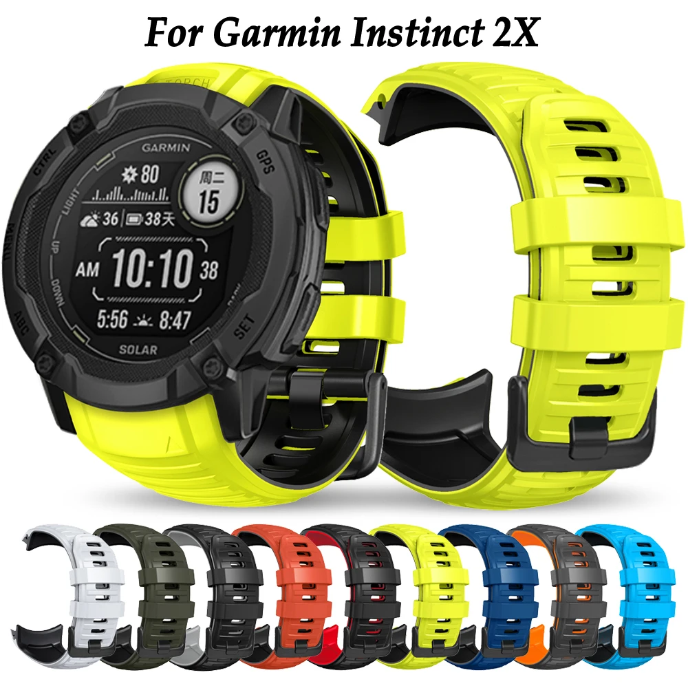 سوار ساعة سيليكون متعدد الألوان لغريزة Garmin 2X ، سوار سوار شمسي ، استبدال ساعة يد ذكية ، ملحقات سوار المعصم