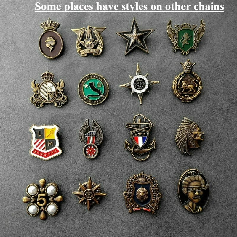 

Autumn Winter Bronze Artistic Retro Metal Badges Spilla Brooches Pins Clothing Personalized Diy Trendy Decorative Accessories