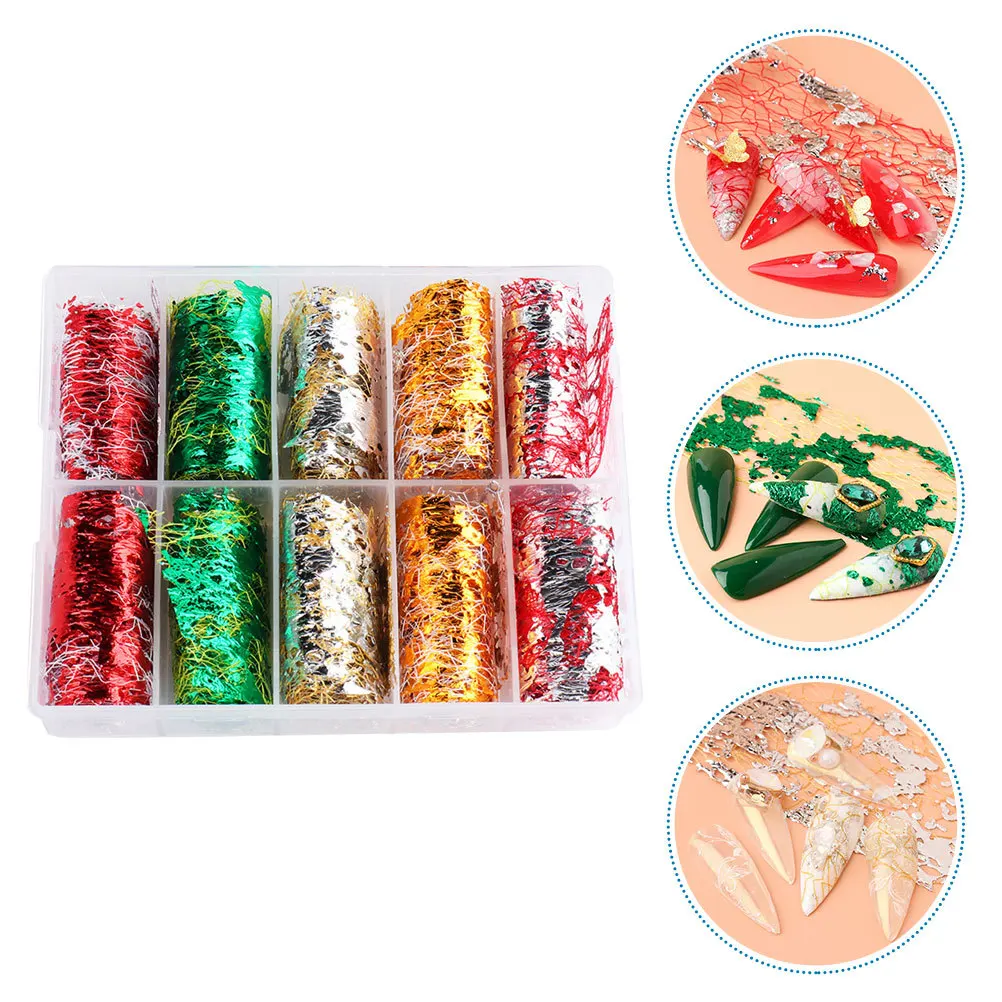 10 لفات من ملصقات الأظافر الشبكية المجوفة من رقائق الأظافر، زينة آمنة وصديقة للبشرة وغير ضارة لتزيين الأظافر #6