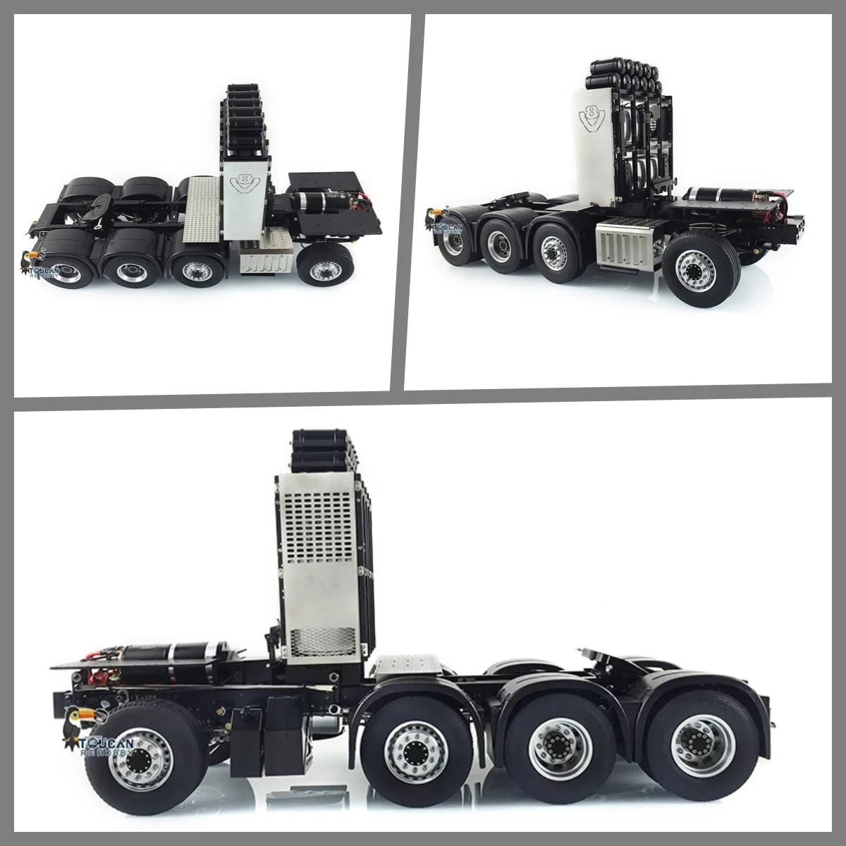 

SALE 1/14 LESU 8X8 Metal Axle Gearbox Chassis Equipment Rack for RC Truck Tamiyay 3363 1851 Remote Control Tractor Th16496