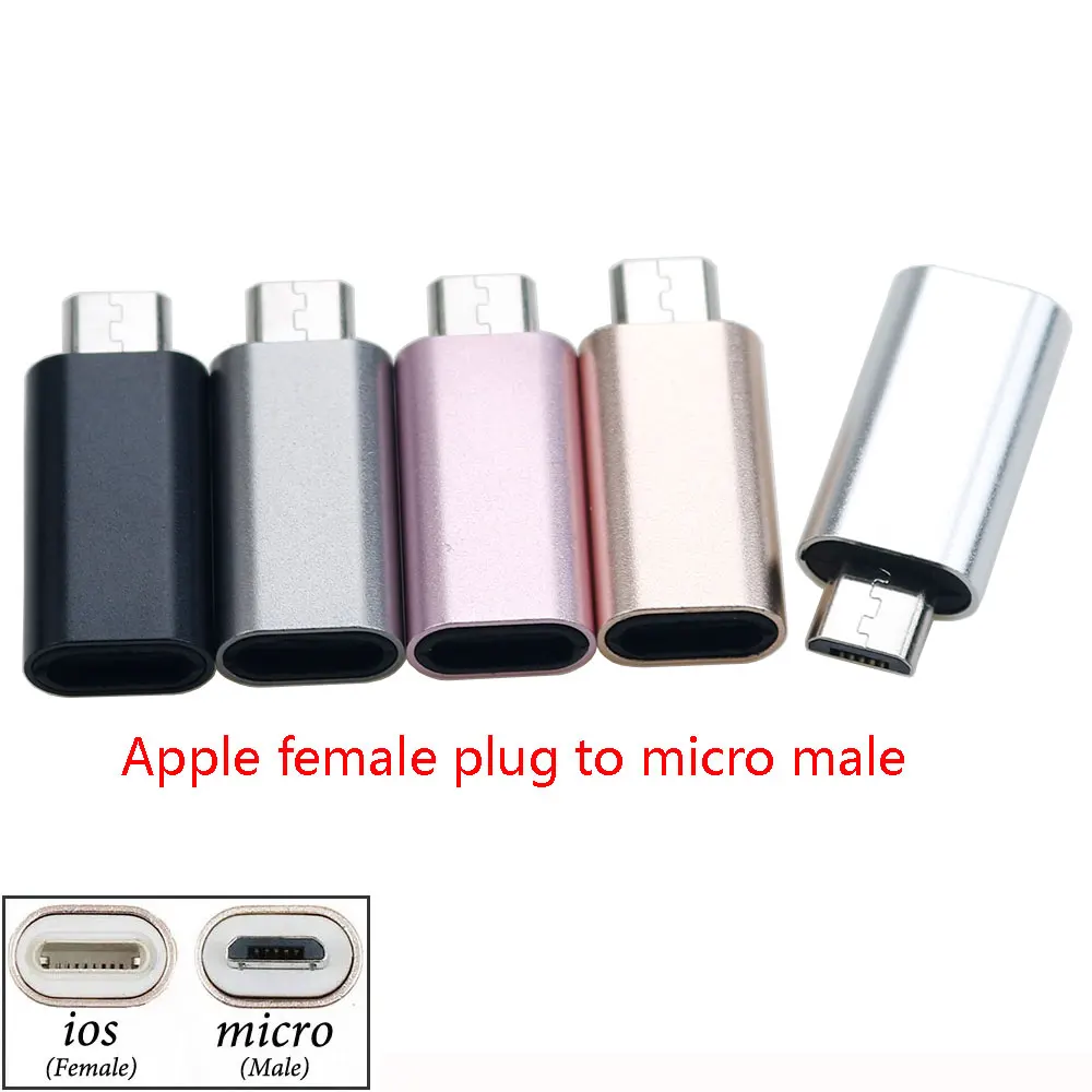 

Micro USB Male to 8-Pin ios Female Adapter Charging Converter For iPhone Android Connector Adapter