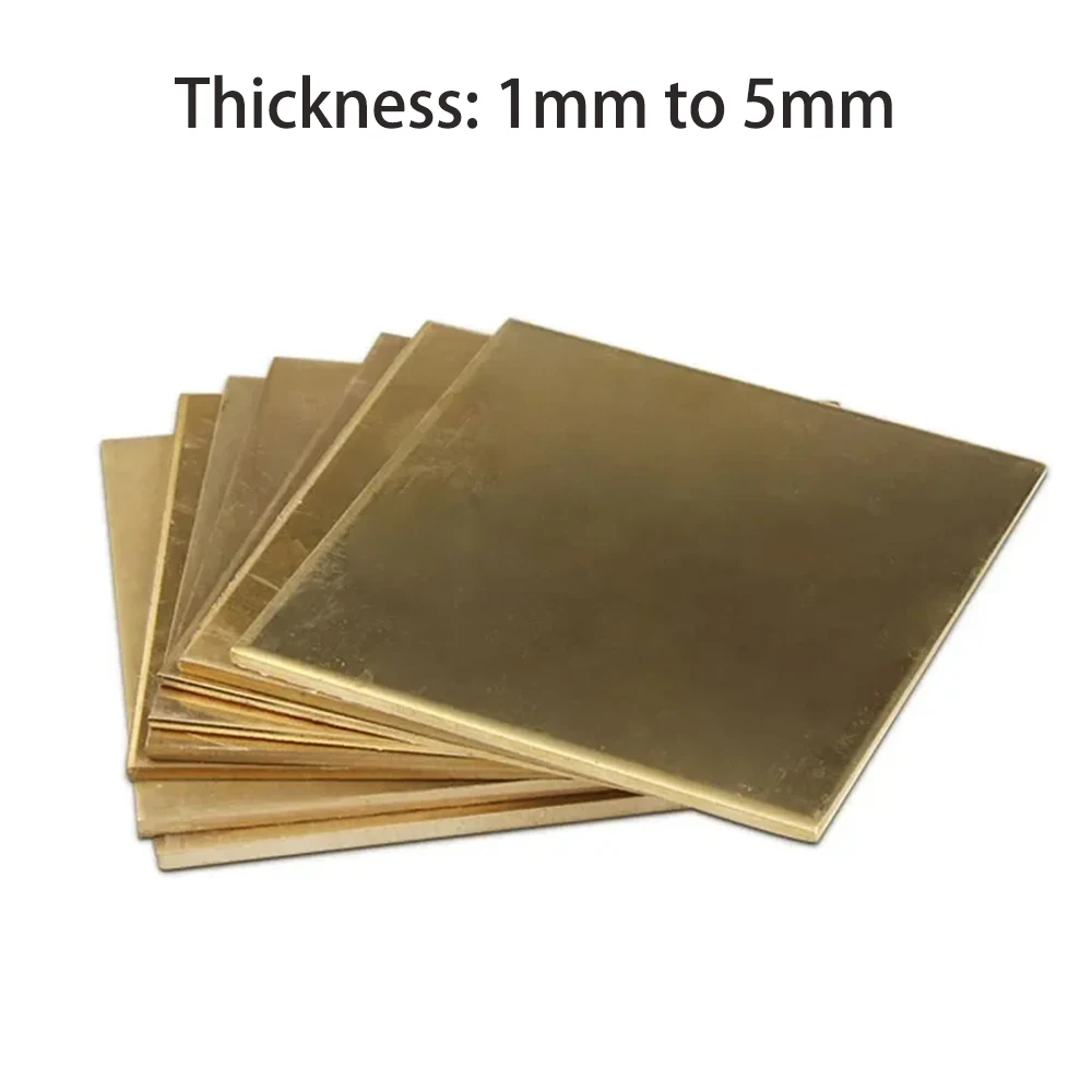 H59 Brass Flat Bar Plate Strip Thickness 1 2 3 4 5mm  Pure Copper Rectangular Solid Metal Sheet Length 100 150 200 300mm
