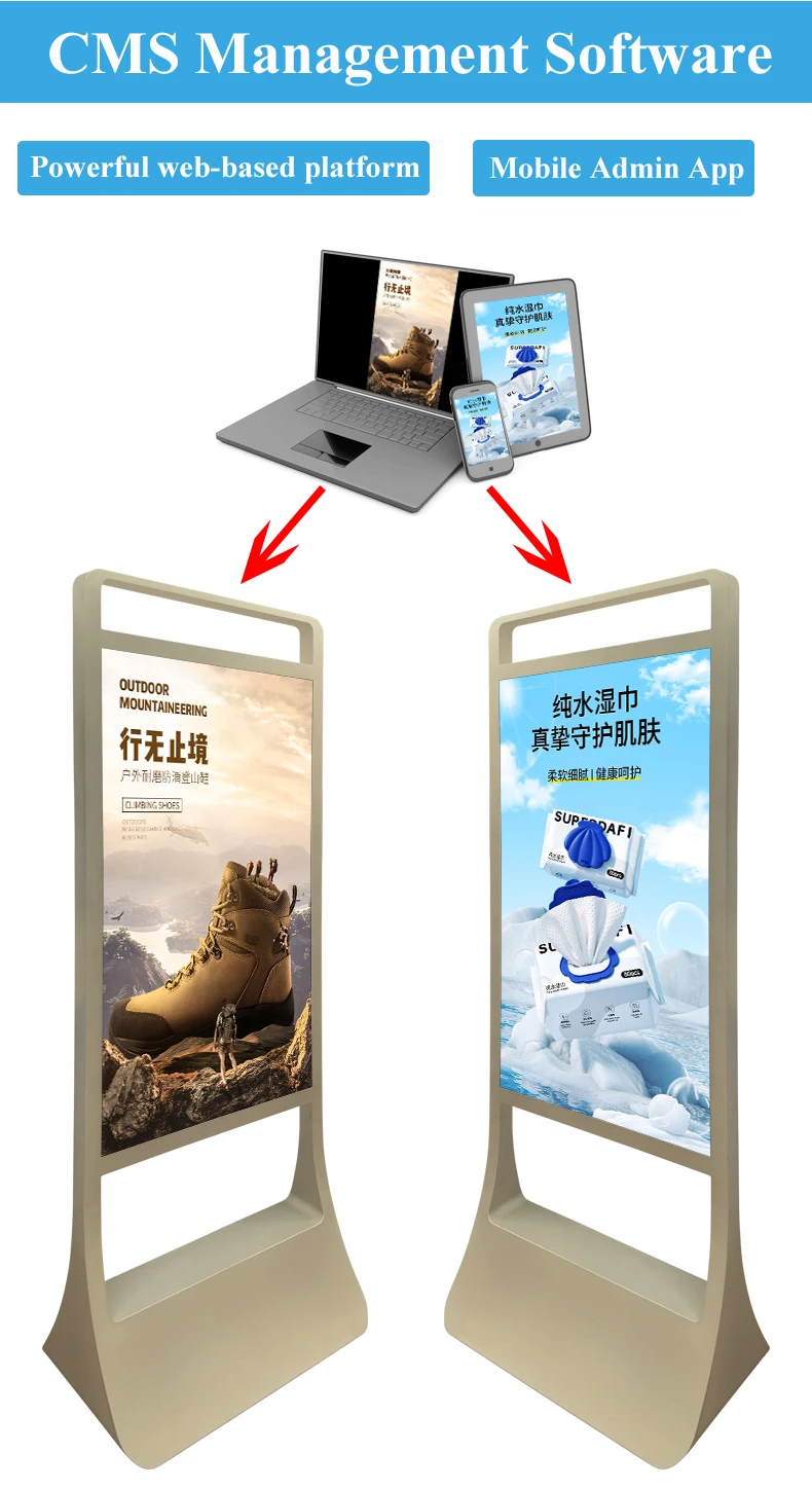DYASUO 55 Inch Floor Standing Vertical Digital Signage And Displays For Indoor Marketing Advertising