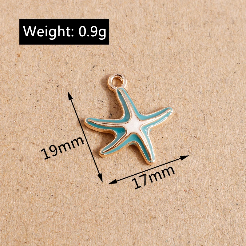 10 stücke Emaille Meeres lebewesen Charms Seestern Muschel Muschel Charm Anhänger DIY Halskette Ohrringe Schmuck Herstellung Lieferungen – Detail 18
