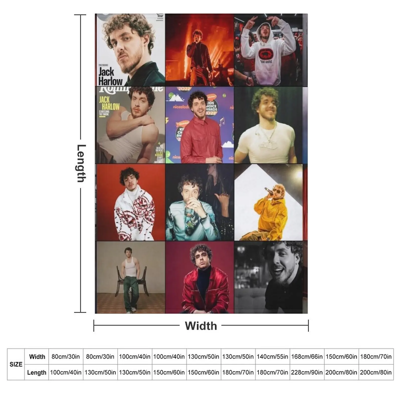 Jack Harlow Photo Collage Throw Blanket Quilt For Sofa Thin Thin Moving blankets and throws Large Blankets