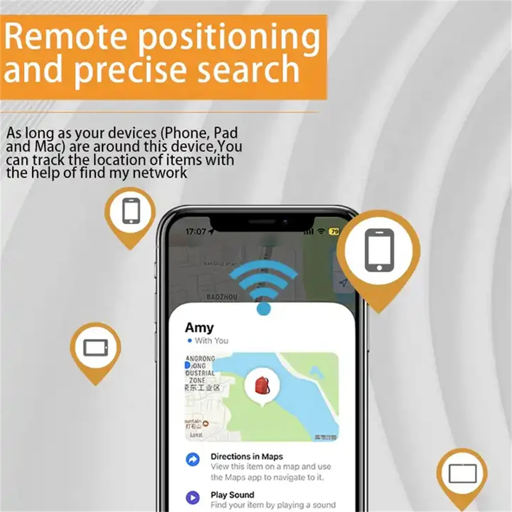 Airtag GPS Tracker Mini Smart Locator Real Time Tracking Device Micro Pet Tracker No Sim Card Long Distance Locator