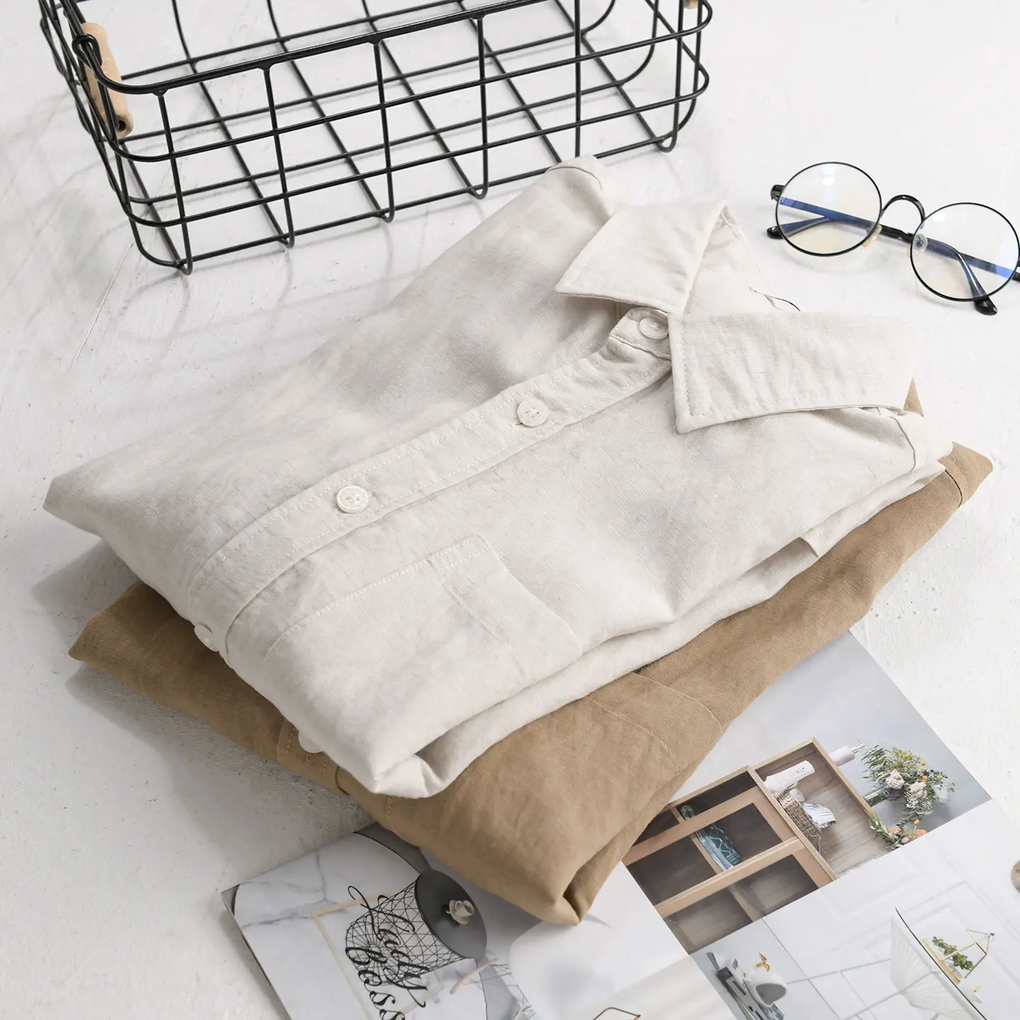 Spring Casual Korea Mens Shirt Checkered Bubble Yarn Long Sleeve Shirt For Men Slim Turn-down Collar Classic Shirt 2026