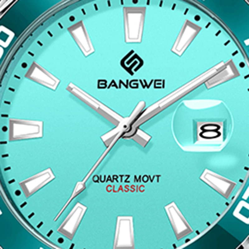 BANGWEI 2025 новые модные мужские часы, деловые повседневные роскошные часы, мужские водонепроницаемые кварцевые наручные часы со светящейся датой, Reloj Hombre
