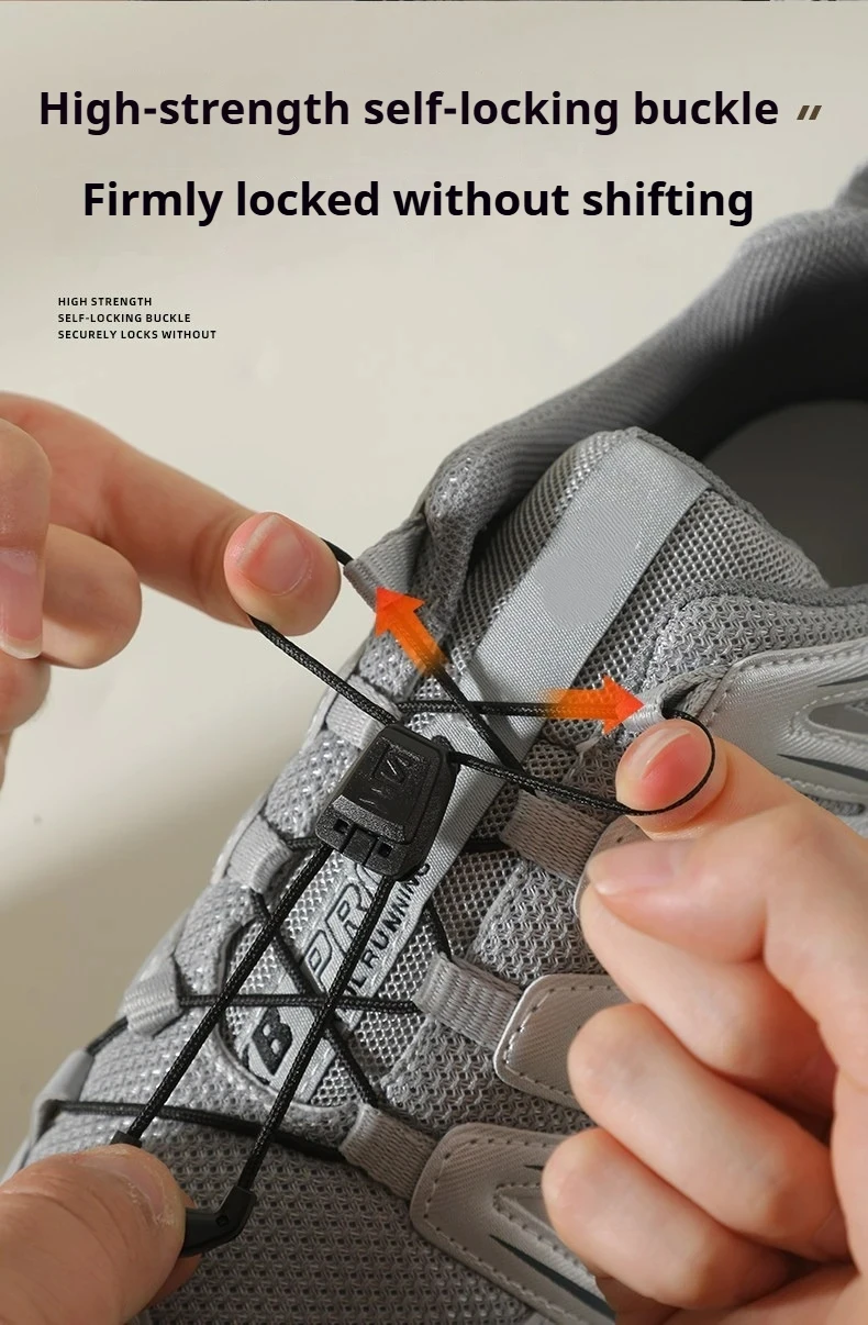 Elastische Schnürsenkel ohne Binden für Salomo Sneakers mit Druckverschlüssen, Runde Schnürsenkel mit Schnellverschluss, Verstellbare Schnalle für Einfaches Anziehen – Detail 2
