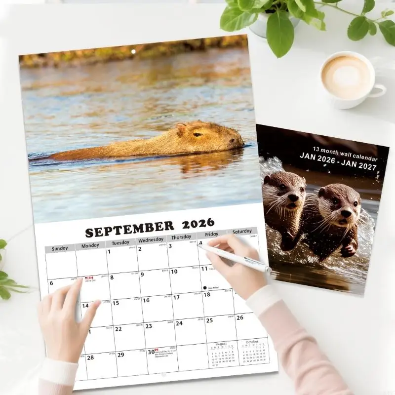2026 Animal Themed Calendar Wall Mounted Monthly Calendar Planner 13 Month from Jan 2026 to Jan 2027 For Home Office 896C