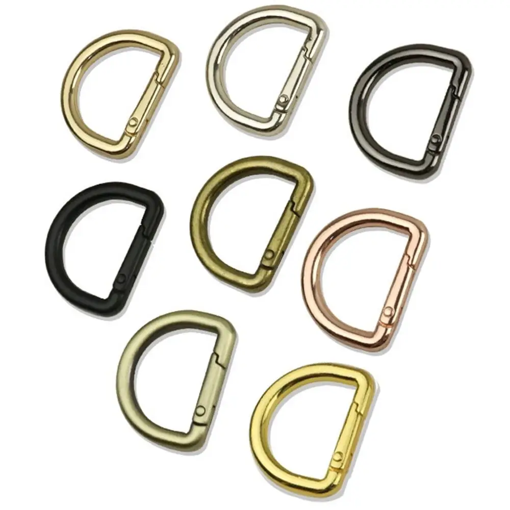 2pcs Zinc Alloy Plated Gate Buckle New 25*18mm Multicolors Purses Handbags Carabiner Spring D Ring Outdoor Tool