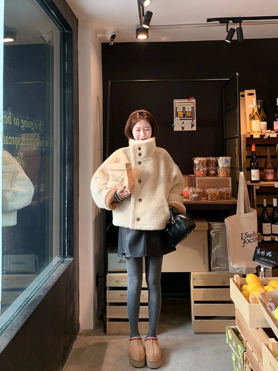 

Женская двусторонняя куртка YANUOYU из искусственного меха, теплая, из полиэфирного волокна, прямого кроя, для повседневной носки, зимняя верхняя одежда