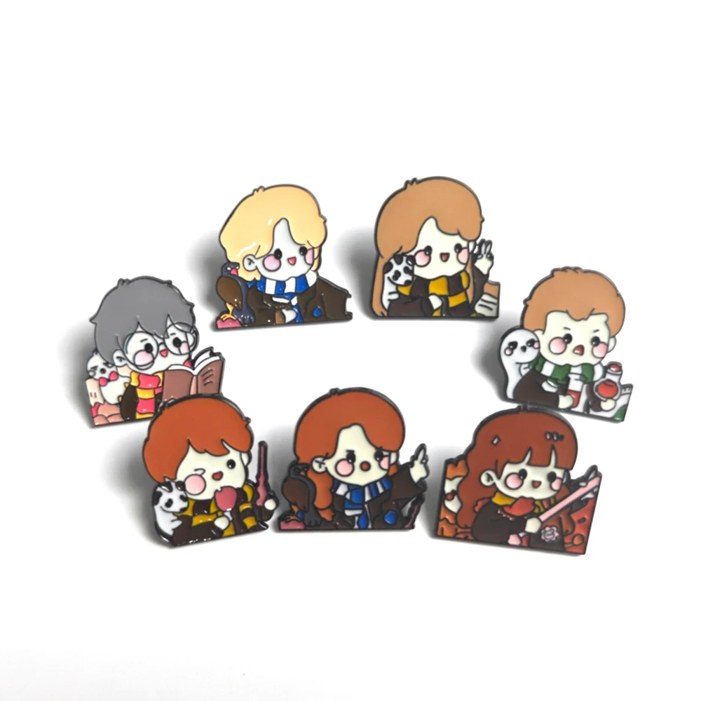 

Набор из 7 металлических значков с мультяшными персонажами, милые эмалевые броши для рюкзаков, украшения, подарок для фанатов аниме