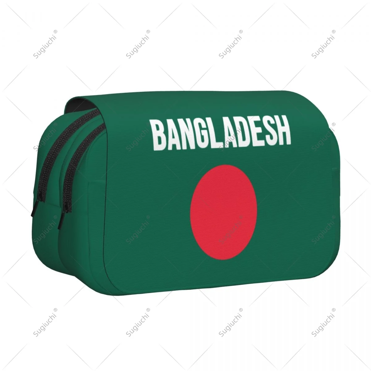 

Pencil Case Scissors Bags 3D Bangladesh Flag Double-layer Oxford Cloth Stationery Storage Pen Box Case