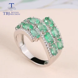 Luxury Natural Zambian emerald Rings 925 sterling Silver fine quality green gems Fine jewelry for women anniversary gift