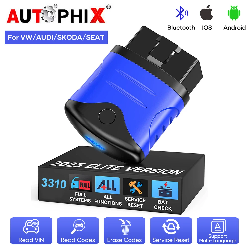 

AUTOPHIX 3310 Bluetooth OBD2 Scanner All System Automotive Diagnostic Scan Tool Code Reader Service Reset BAT Check for VW Skoda