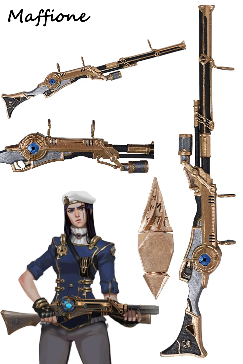 Arcane Caitlyn Cosplay Long Handgun Ornament Props Game LOL The Sheriff Of Piltover Disguise Pistol Gun Home Decor Halloween