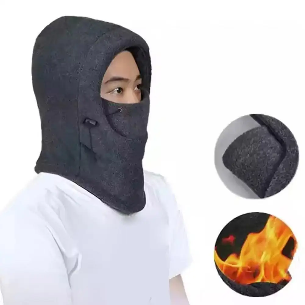 Mode Winter Thermische Fleece Hut Winter Männer Frauen Hüte Kapuze Fahrrad Winddicht Gesicht Balaclava Hut Hals Wärmer Wandern Schals Hüte