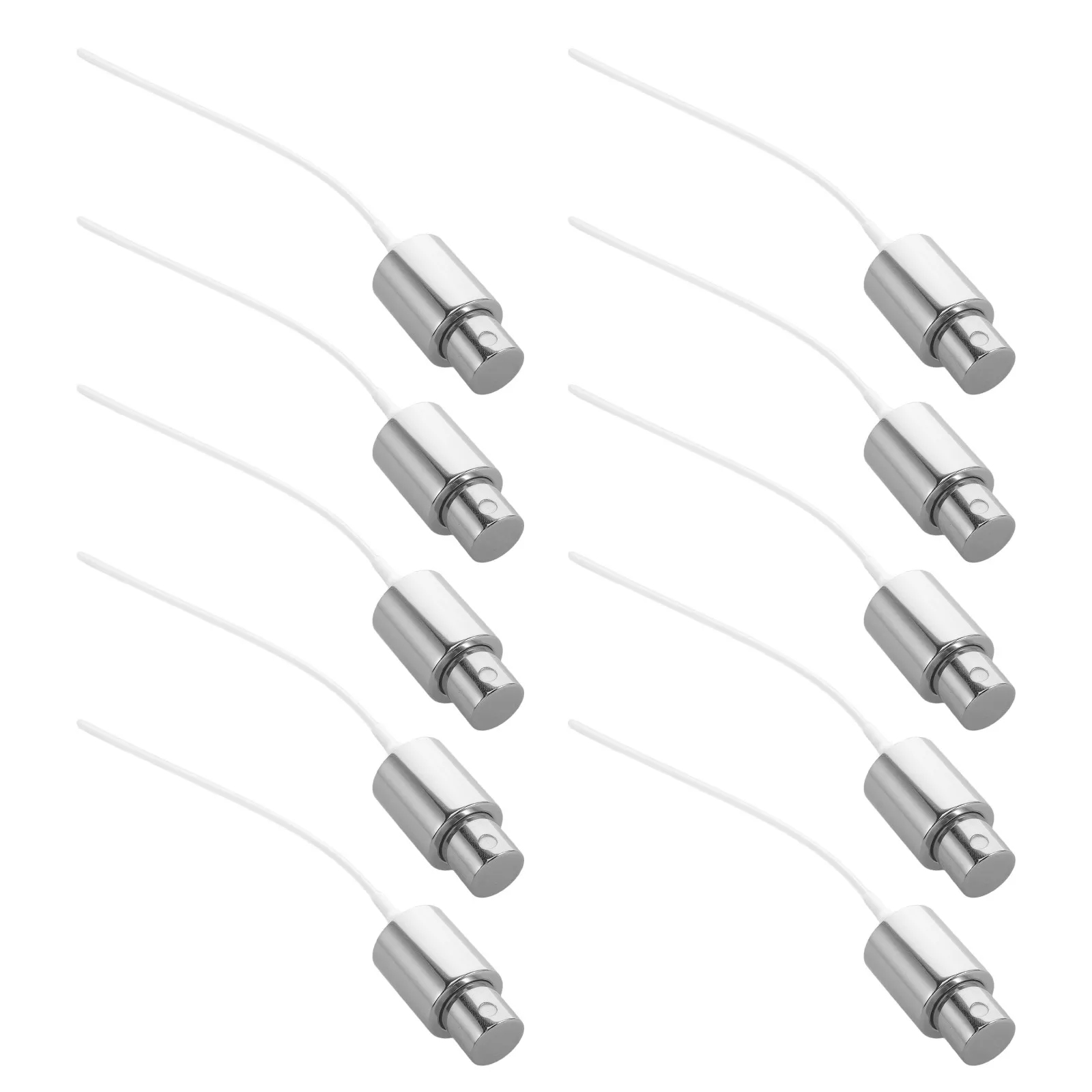 10Pcs Fine Mist Spray Caps Replacement Perfume Spray Nozzle 18 Thread Compatible for Bottle Sprayer Travel Fragrance Use Silver