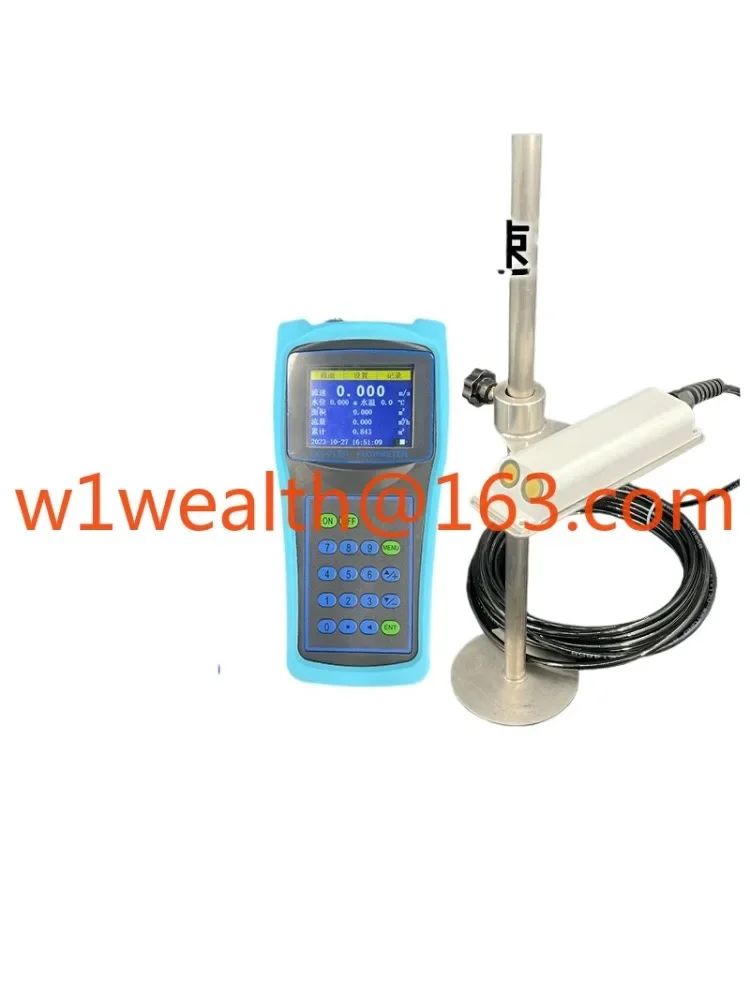 Portable Doppler Flowmeter Handheld Rotor Velocity Meter Ultrasonic Open Channel Sewage Pipeline Measurement Velocity Meter