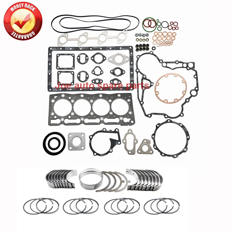 V1505 full gasket set kit main con rod bearing piston ring for Kubota B2910HSD B7820HSD B3030HSD B3030HSDC B3200HSD B3300SU