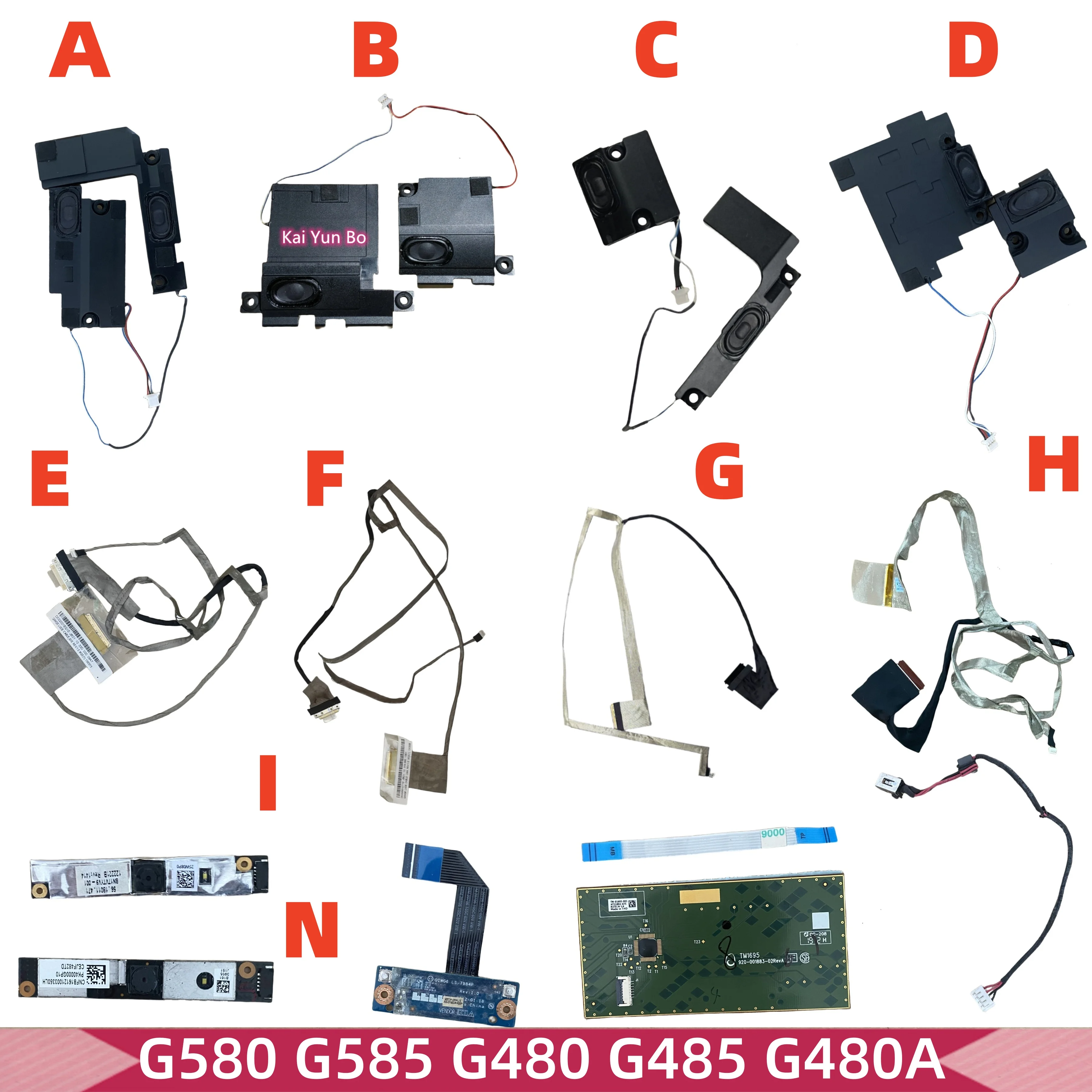 LS-7984P LG48 LG58 50.4SH07.021 DC30100H800 56.18011.471 Cabo de Vídeo LVDS LCD EDP com Conector de Alimentação DC, Touchpad, Botão de Mouse, Webcam, Câmera e Alto-falantes para Lenovo G580 G585 G480 G485 G480A