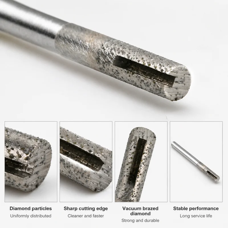 6–16 mm flaches Ende, gesinterte Steinwerkzeuge mit Nut, Diamant-CNC-Fräser, Gravurschneider, Schlitzen, Bodenfräsen, Schneiden von Granit – Detail 6