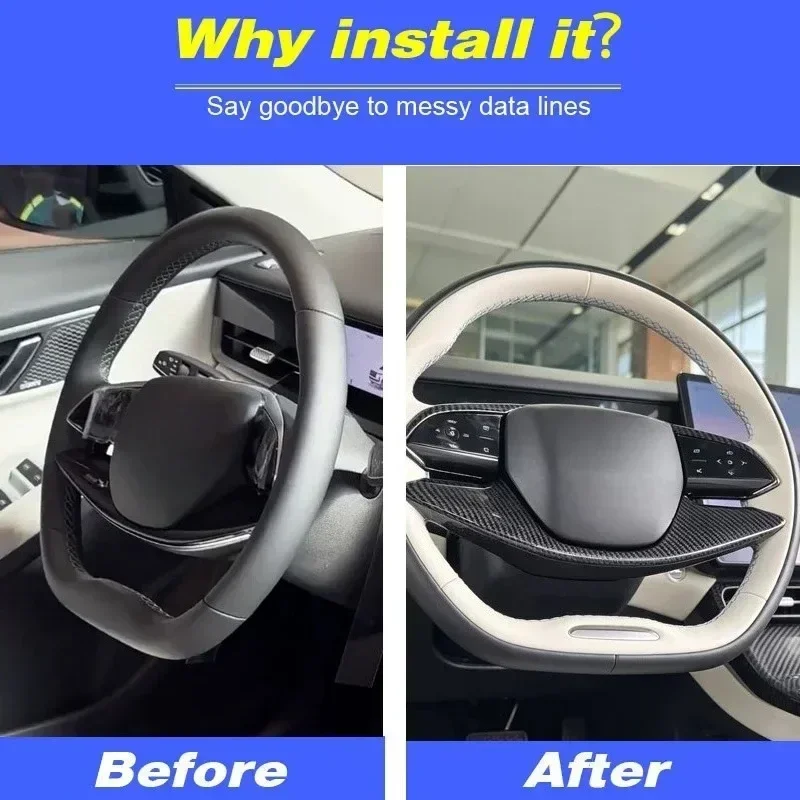 For Chery Jaecoo J5 EV Anti-Scratch Durable Easy Install Steering Wheel Bright Trim Interior Chrome Mod Accessories