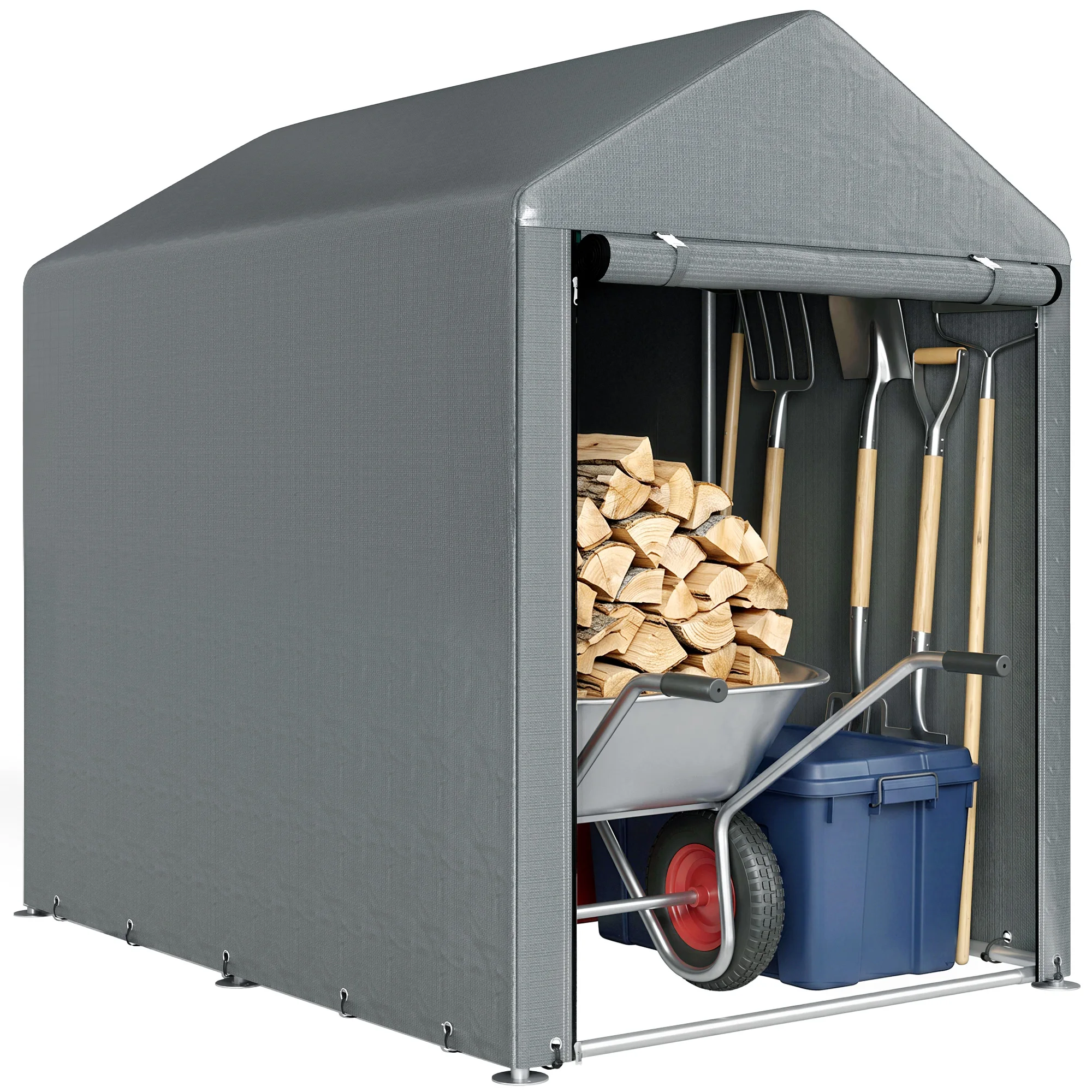 Outsunny Garagenzelt, 1,2x1,79x1,65 m Lagerzelt mit UV-Schutz für Motorrad Grau