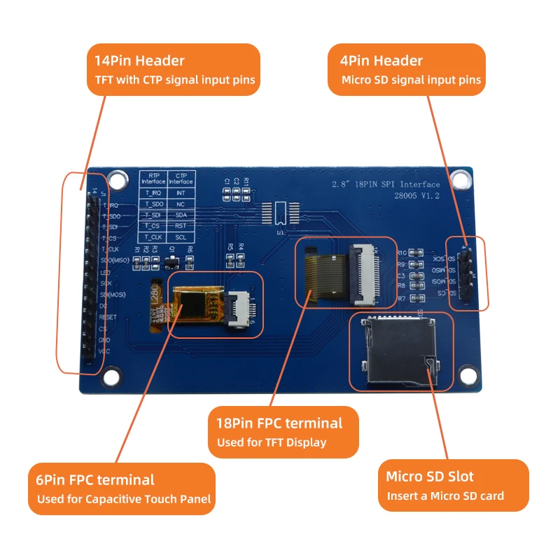 Imagem -05 - Tft Tft Lcd Módulo Ctp com Toque Capacitivo e Spi Interface St7789 para Stm32 Stc32esp32 Arduino Faça Você Mesmo Projetos 28