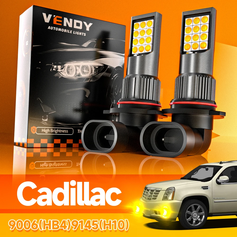 2pcs LED Fog Light Blub H10 9145 9045 Lamp Canbus No Error For Cadillac Escalade EXT ESV 2008-2014 CTS XLR SRX 2004-2016