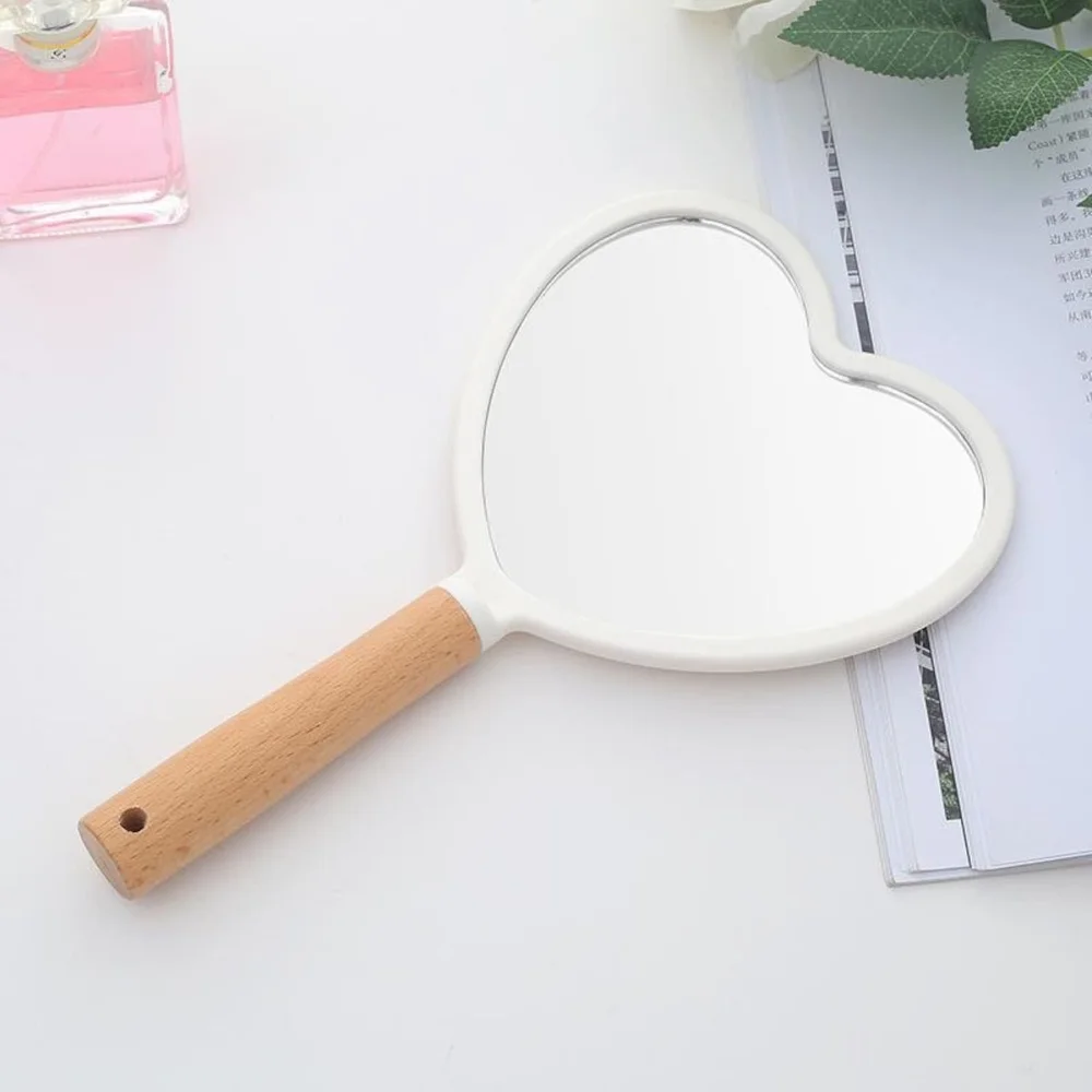 Personalized Makeup Mirror Wedding Gifts For Bridesmaids Bachelorette Bridal Shower Party Favor Engraved Wood Handle Heart Shape