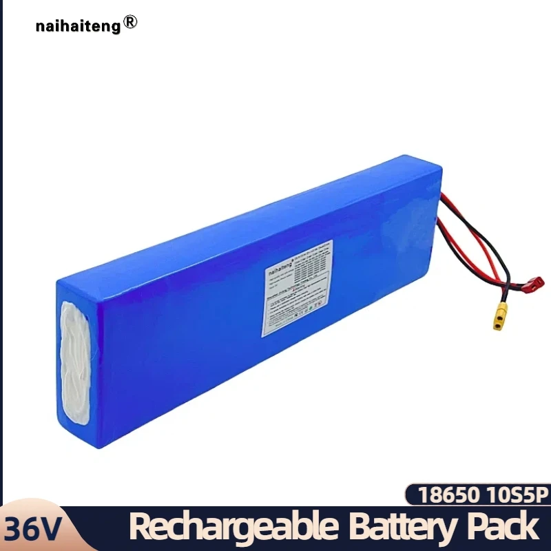 36V 15Ah 16Ah 18Ah 18650 10S5P Rechargeable Li-ion Battery Pack For EBicycles Below 750W Customizable XT60 T Plug