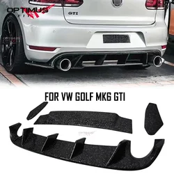 For Volkswagen Golf MK6 GTI 2008-2013 Rear Diffuser Glossy Black Car Rear Lip Bumper Spoiler Plastic Splitter Body Kit