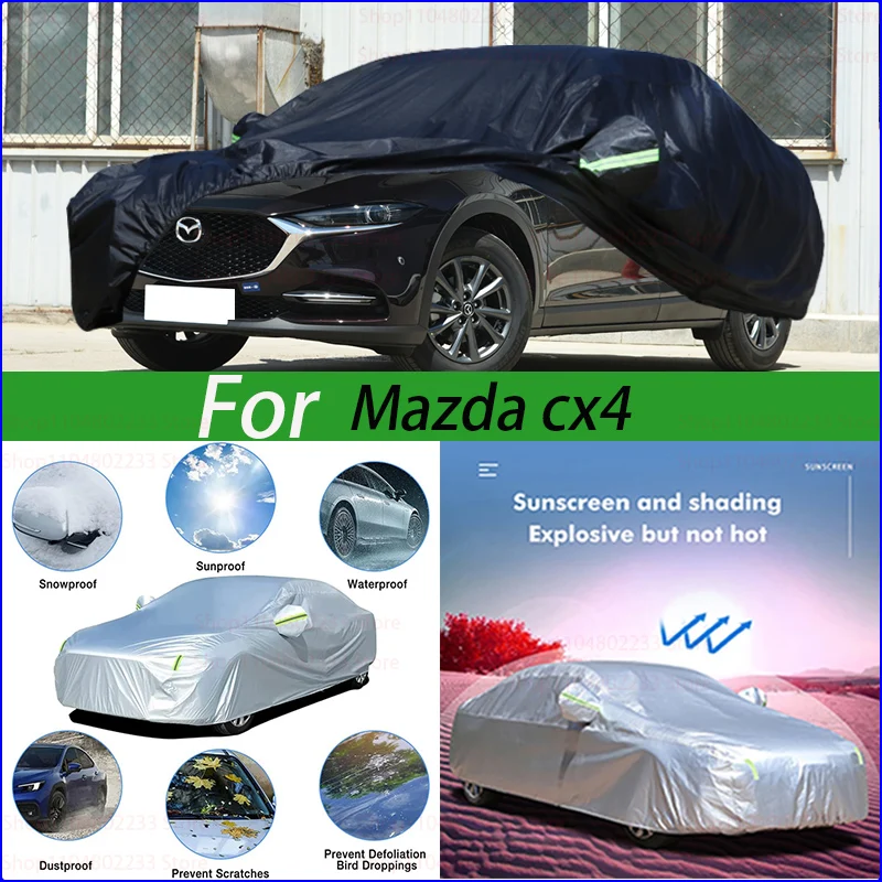 

Автомобильный чехол, универсальный защитный чехол, против старения, автоматический пылезащитный, против дождя, снега, водонепроницаемый чехол для Mazda Cx4