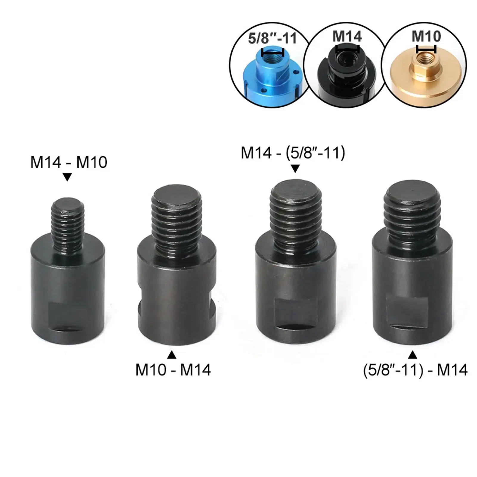

Angle Grinder Thread Adapter Stable Polisher Interface Connector Converter Practical Tools M10 M14 5/8"-11 Thread Adapter