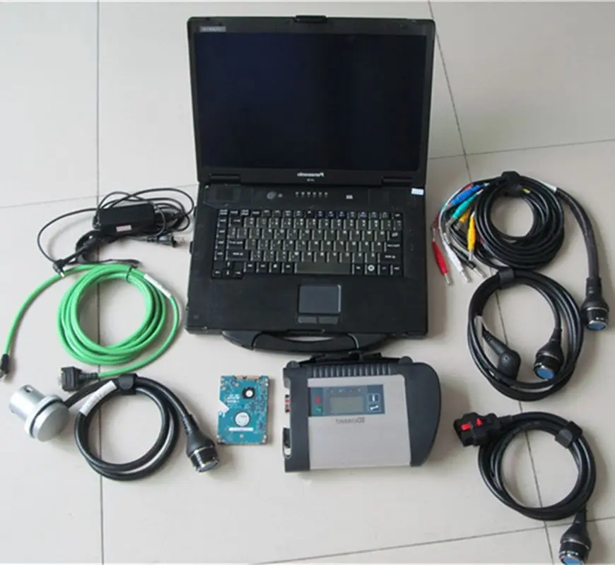 Auto Diagnostic Tool with CF-52 90%New Laptop (i5 8g) Computer CF52 MB Star C4 Compact SD Connect 4 V12/2024 Newest Software HDD